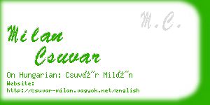 milan csuvar business card